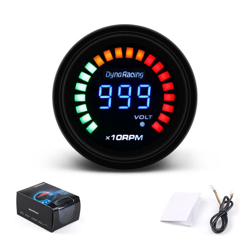2 '' 52mm led digital varvräknare mätare 0-10000 rpm 12v bil automatisk varvräknare mätare
