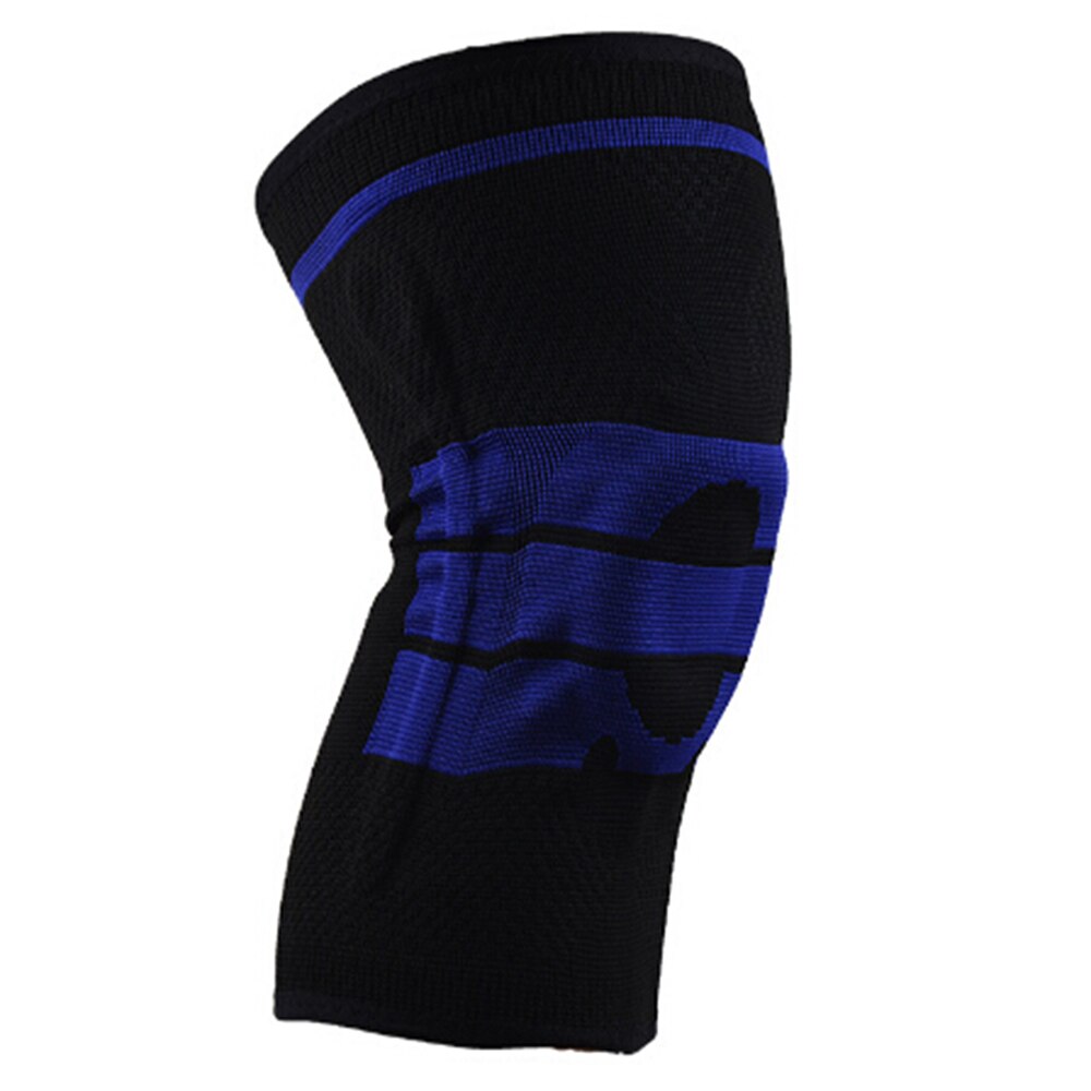 1 pcs Knee Patella Protector Brace Silicone Spring Knee Pad Basketball Running Compression Knee Sleeve Support Sports Kneepads: black and blue / M