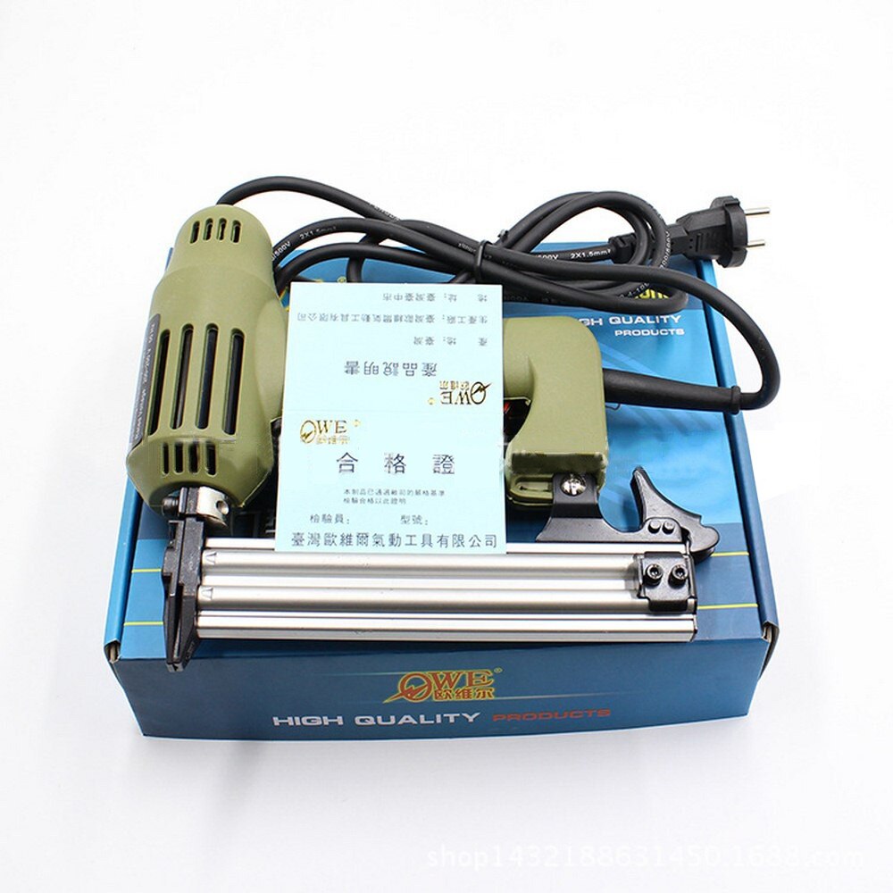 2 in 1 Framing Tacker Electric Nails Staple Gun 220V 1750W Power Tools Electric Staple Gun with 5 style Nails Choose: Green