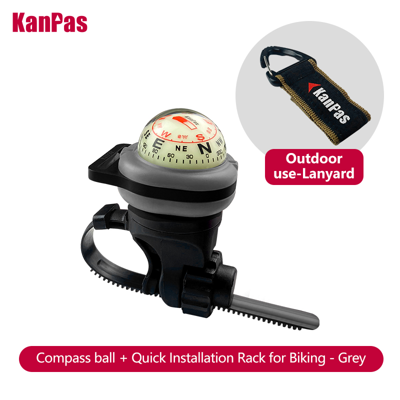 Kanpas lysende sykkelkompass med låsesystem / sykler og motorsykler kompass / styrekompass / sykkeltilbehør: Lysegrå