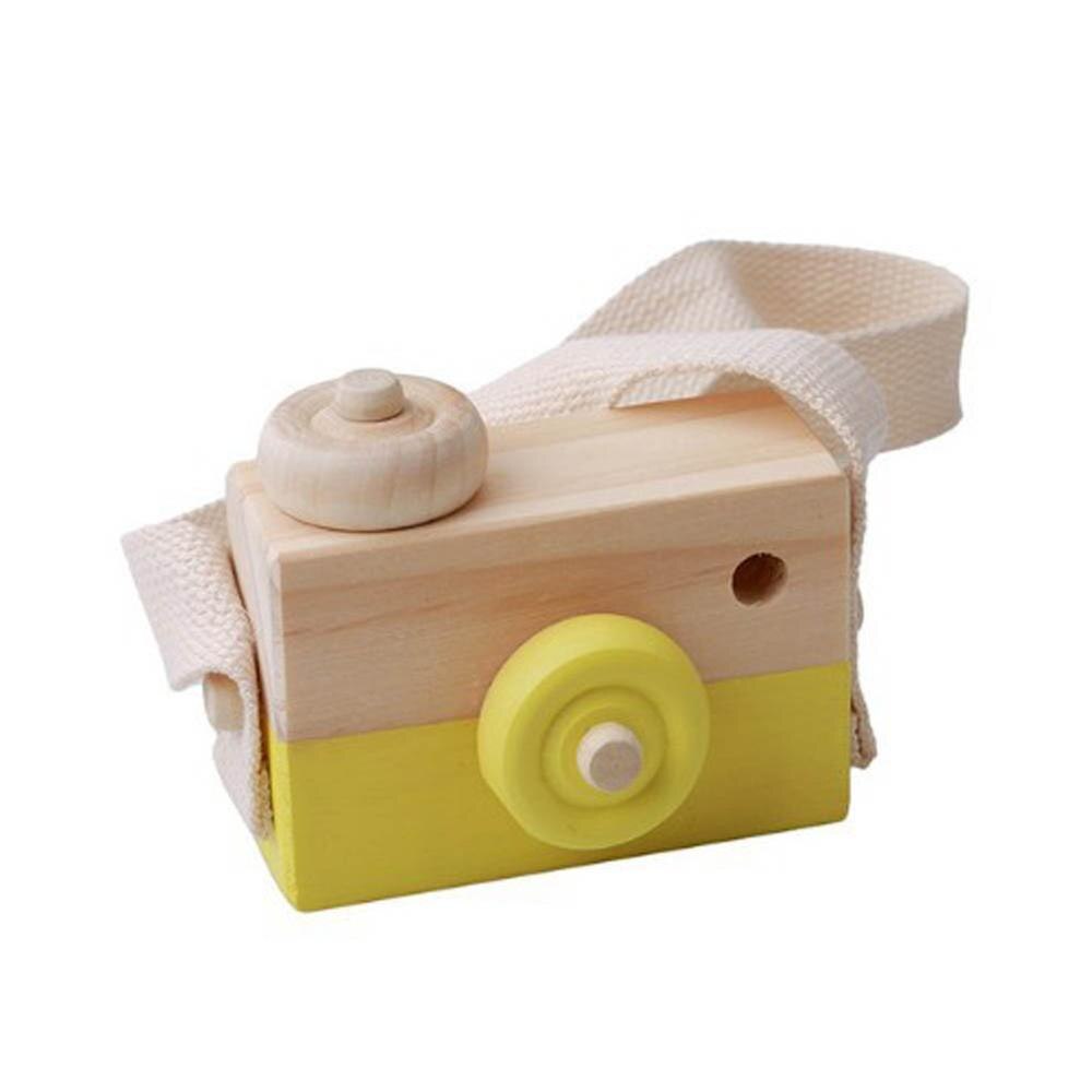Cámara de madera, juguete para niños, para bebé, cuello de madera, decoración para habitación, fotografía-17 NSV775: YELLOW