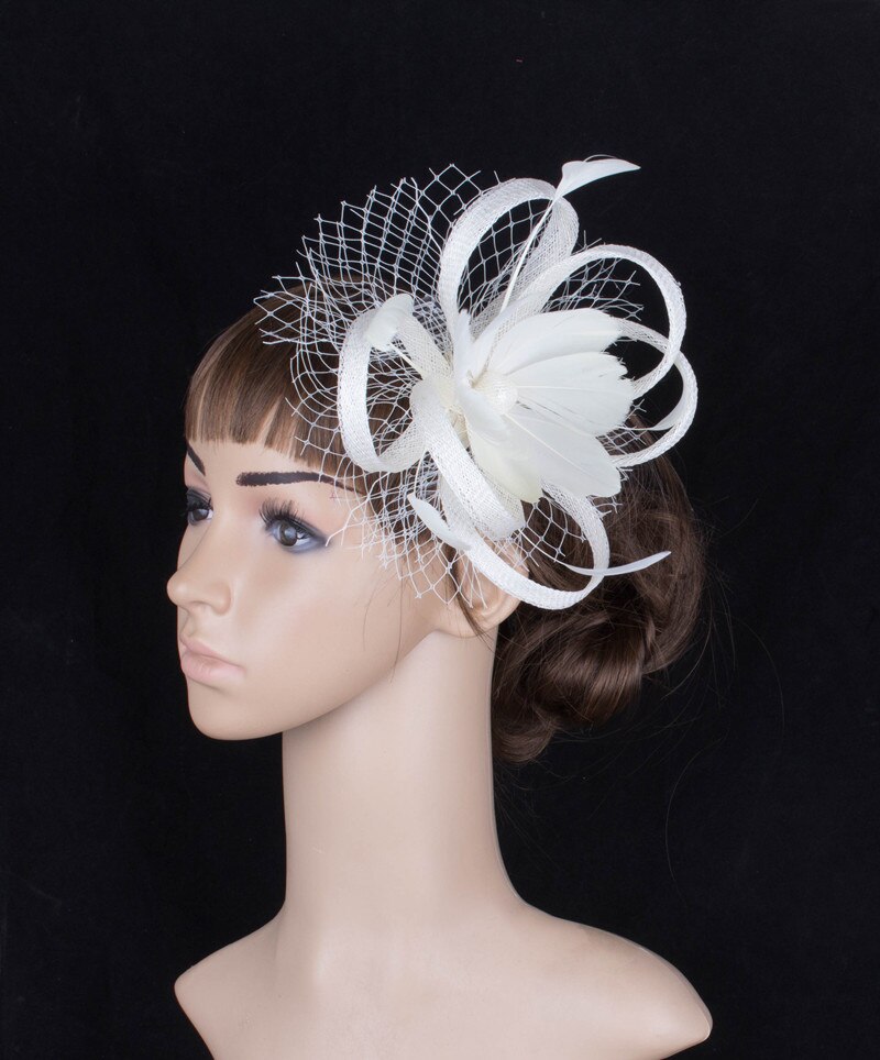 21 farver klassisk sinamay lille fjer blomst fascinator pige hovedbeklædning dame hovedbeklædning race dans fest hat myq 090