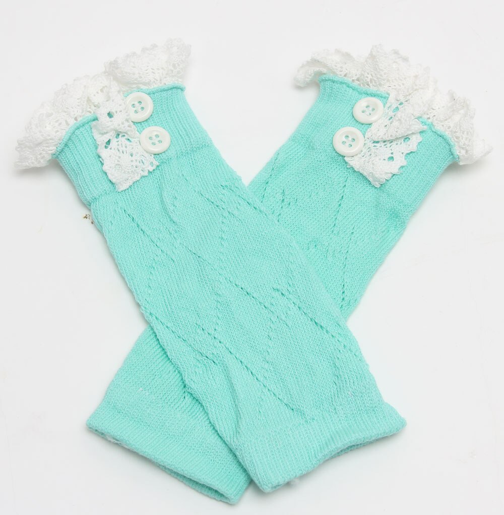 Kids Children Baby Leg Warmers Winter Warm Kids Baby Girls Clothing Knitted Lace Infants Toddlers Trim Boot Cuffs Knee High: Lake Blue