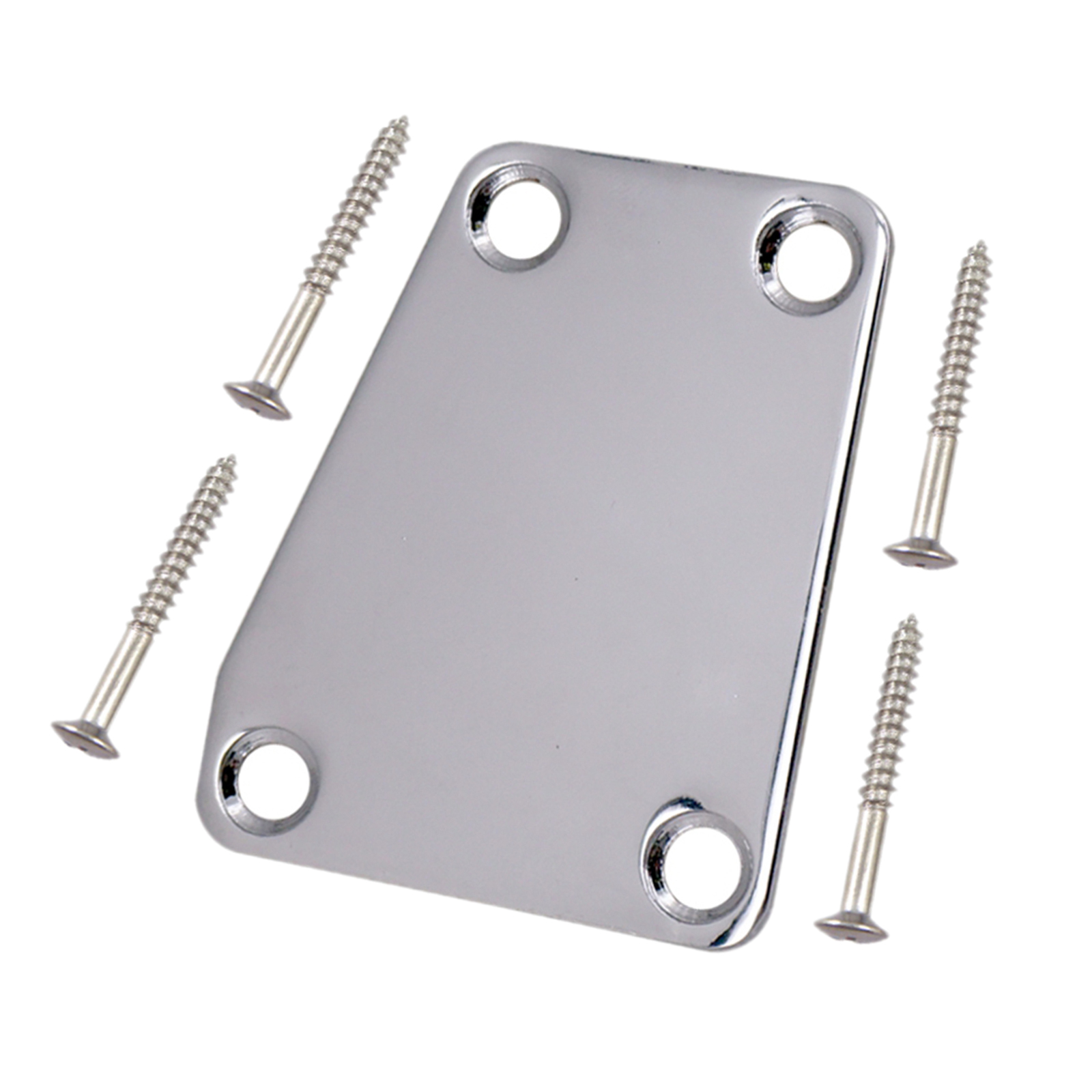 Guitar Chrome Neckplate Neck Plate with Screw Fits for ST Electric Guitar
