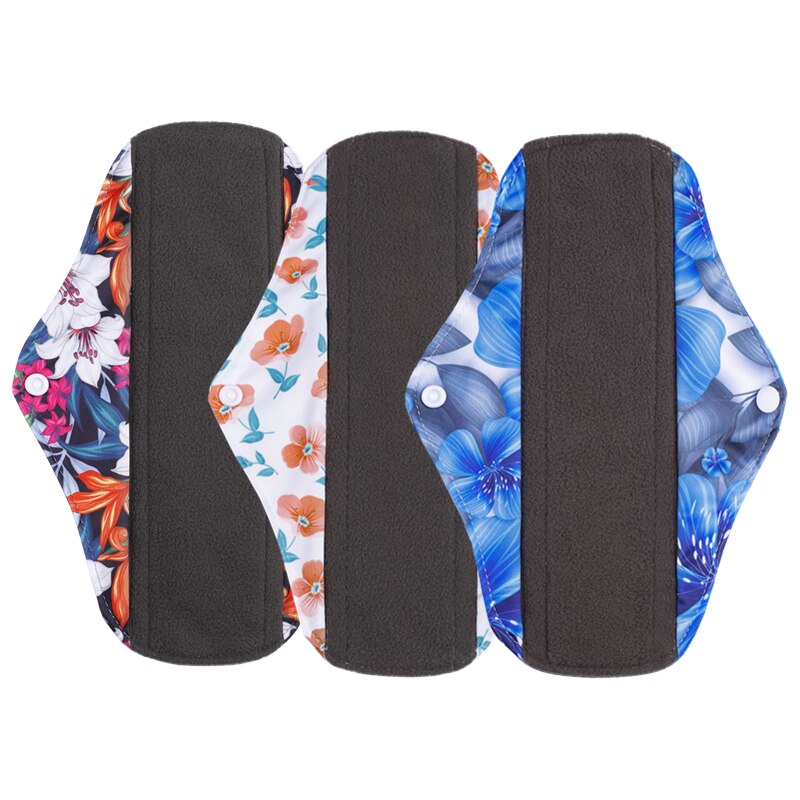 [simfamily] 10Pcs Reusable Pads Bamboo Charcoal Pads Sanitary Pads Washable Panty Liner Mama Maternity Menstrual Cotton Dads: 3M