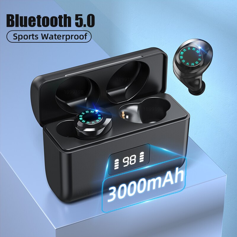 Draadloze Bluetooth Koptelefoon Draadloze Hoofdtelefoon 9D Hifi Stereo Geluid Met Microfoon Headsets Sport Waterdichte Oordopjes Touch Control