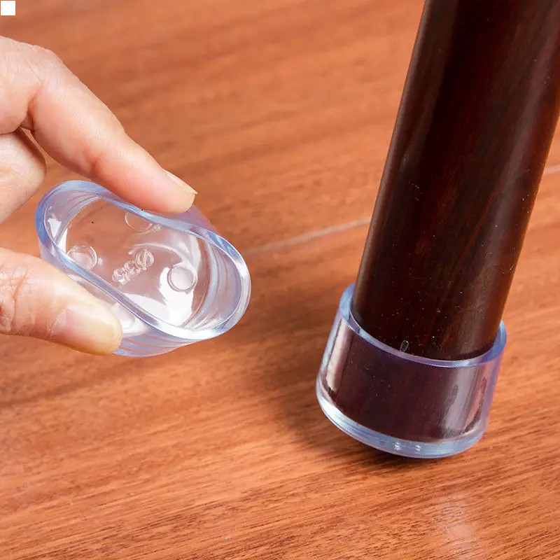 Protector transparente para patas de muebles, cubierta de silicona para patas de mesa y silla, resistente al desgaste, 16 piezas