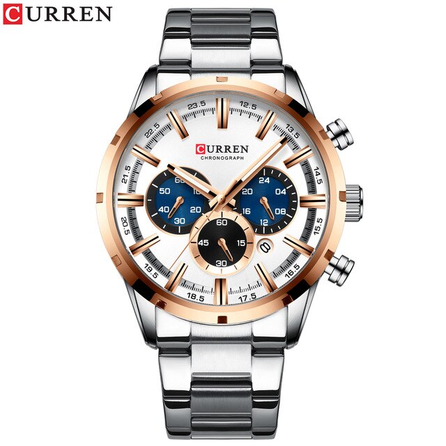 Curren Heren Horloges Met Rvs Top Luxe Sport Chronograaf Quartz Horloge Mannen Relogio Masculino: Rose