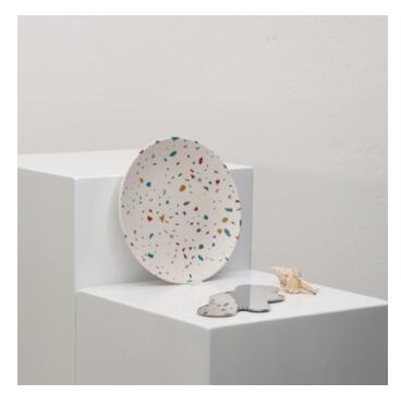 Assiette de pique-nique nordique en fibre de bambou, peinte à la main, vaisselle pour enfants, fournitures de cuisine écologiques, 1 pièce: 8 inches3