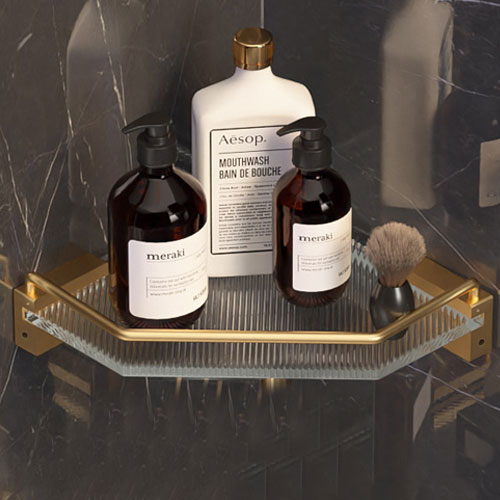 DOOKOLE HOHardware-Ensemble d'accessoires de bain dorés, porte-serviettes mural T1, porte-serviettes, brosse de toilette, crochets à serviettes, porte-papier: Gris clair