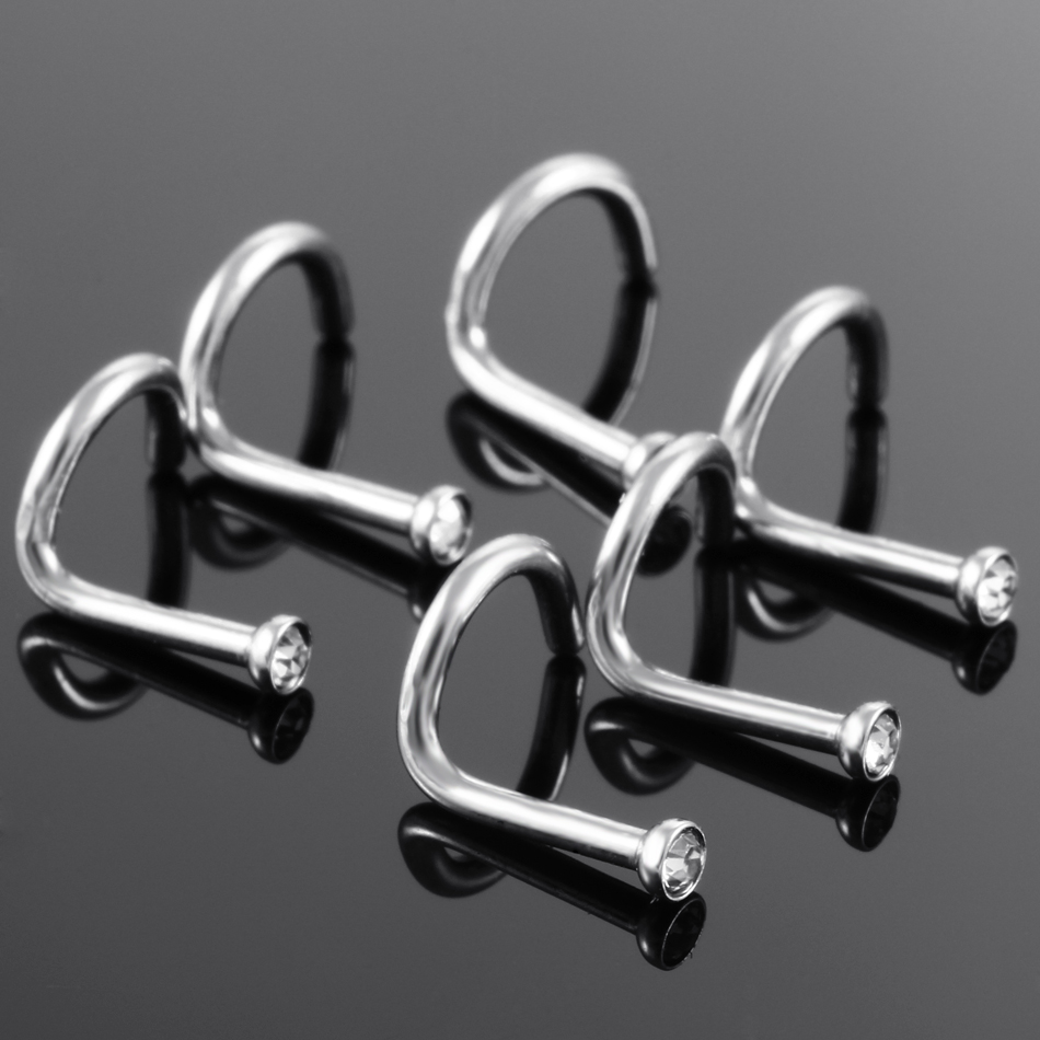 10/50/100 sztuk 18G 20G piercing do nosa CZ kryształowy piercing kolczyk w nosie gwiazda ze stali nierdzewnej kolczyki w nosie Nariz Piercing biżuteria