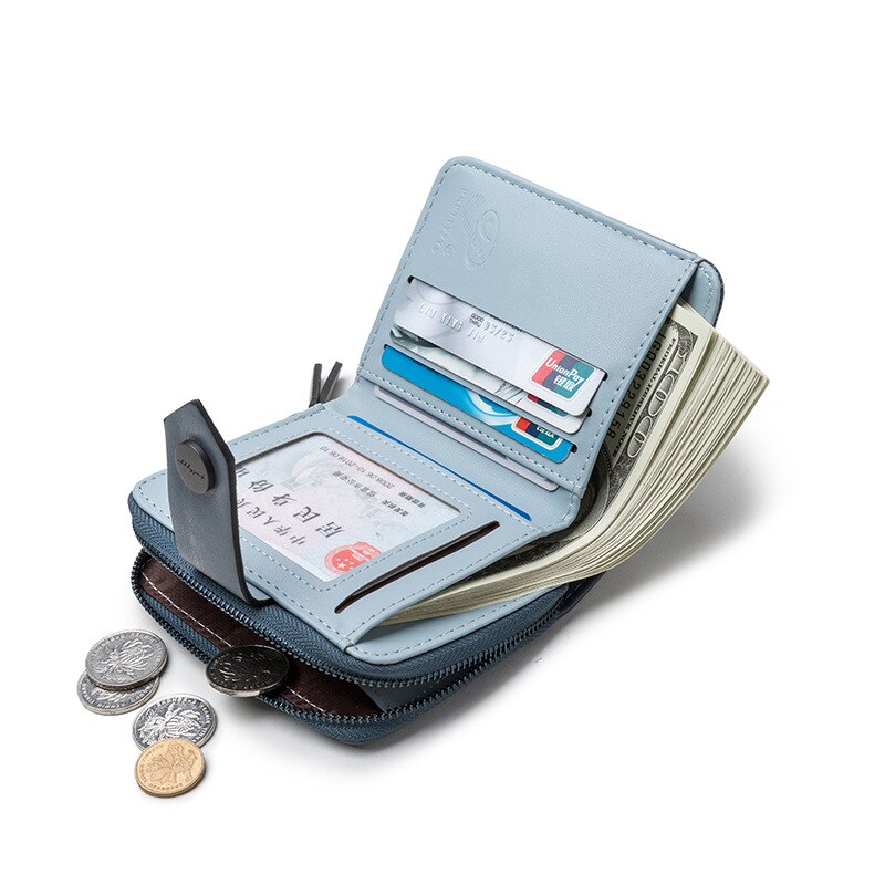 Mulher pequena carteira de mulher curto dobrável ins estudante multi-função moeda bolsa