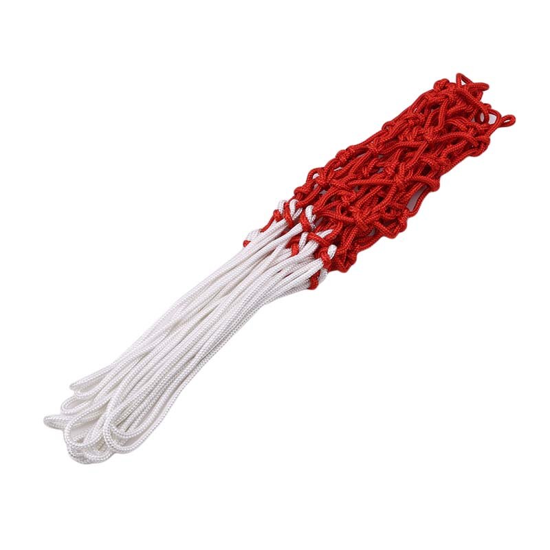 Standard Nylon Basketball Net Thread Sports Basketball Hoop Mesh Backboard Rim Ball Pum White Red Blue: red-white