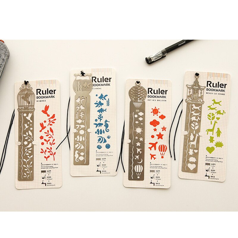 Leuke Kawaii Creatieve Paard Birdcage Holle Metalen Bladwijzer Heerser Voor Kinderen Student Schoolbenodigdheden 1Pcs