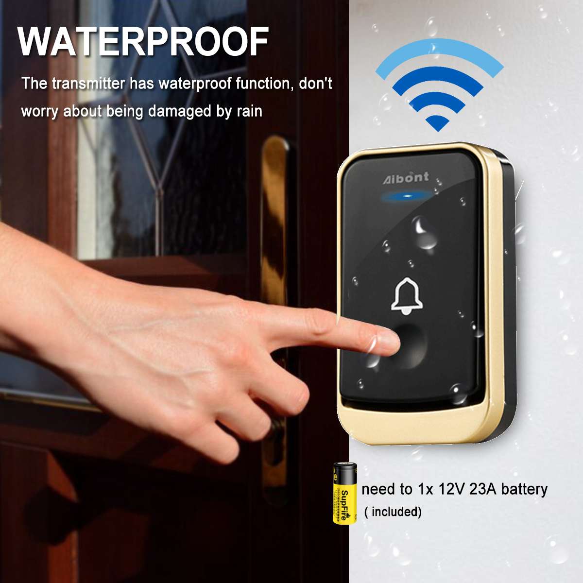 Home Welcome Doorbell Intelligent Wireless Doorbell Waterproof AU Plug smart Door Bell Chime 45 Songs Polyphonic Ringtones