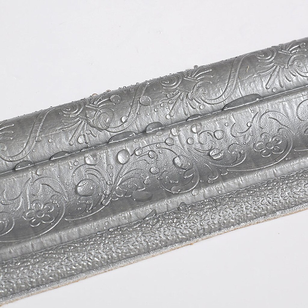 3d Foam Embossed Corner Line Self-adhesive Wall Waist Line Waterproof Decor Wall Sticker Border Wall Edge Strip #t1p