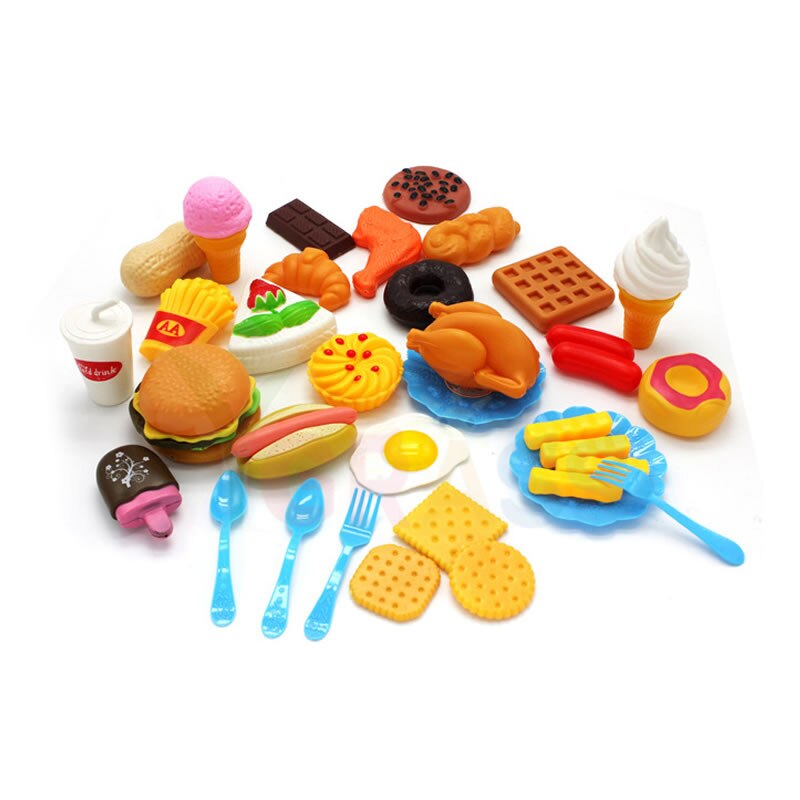 Kids Keuken Speelgoed Plastic Fruit Ijs Speelgoed Hamburger Meisjes Pretend Play Nep Miniatuur Voedsel Speelgoed Set Baby Kinderen Koken: Default Title
