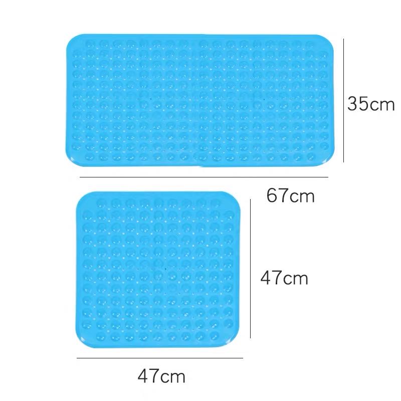 Anti-sliding shower mat 36x70cm from the corner shower mat slice of anti-slip rubber suction of antibacterial bath mats: blue