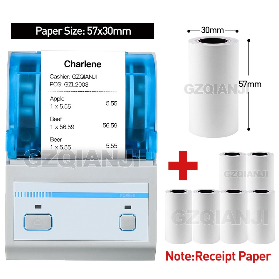2inch Pos Label Printer USB+Bluetooth Barcode Generated Printing Edit Android Tablet with MHT Lable App Thermal Printer GZL2003: add 6 57 30mm / EU Plug