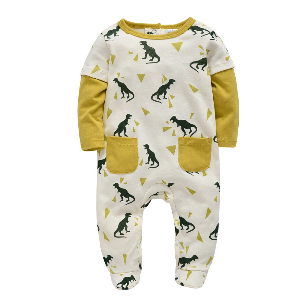 Kavkas Baby Jongen Footies Lange Mouwen Dinosaurus 100% Katoen Kinderen Kleding Baby Peuter Jumpsuit: 6-9M