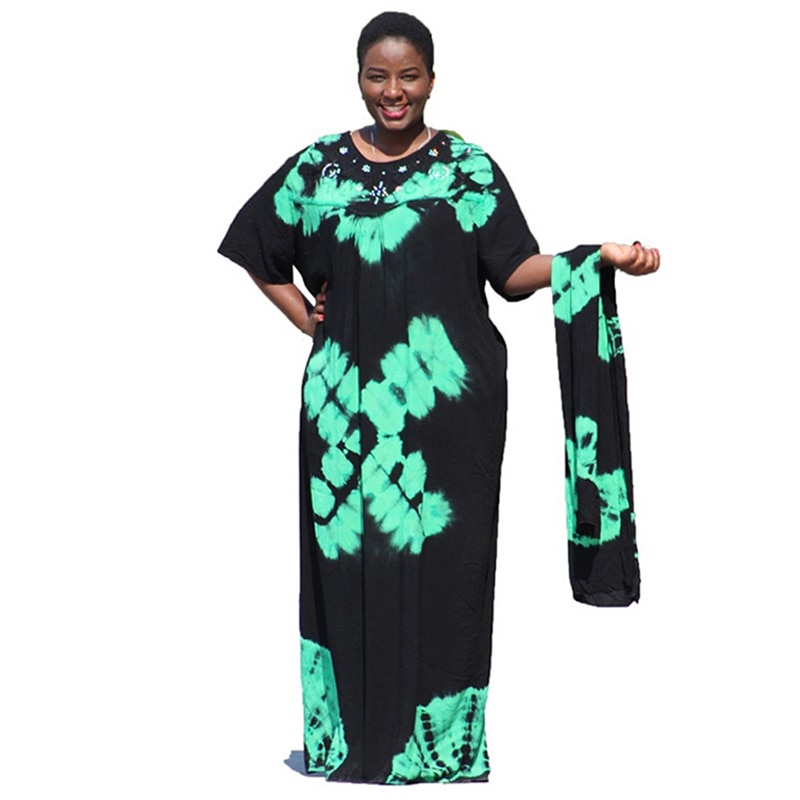 Afrikaanse Dashiki Zwart Plus Size Jurk Voor Vrouwen Sexy Vrouwelijke Toevallige Losse Lange Maxi Party Dress