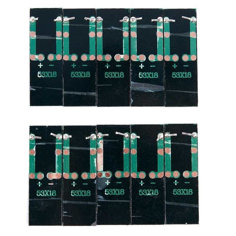 10Pcs Mini Solar Panel 0.5V 100mA Solar Cells Photovoltaic panels Module Sun Power battery charger DIY 53*18*2.5mm
