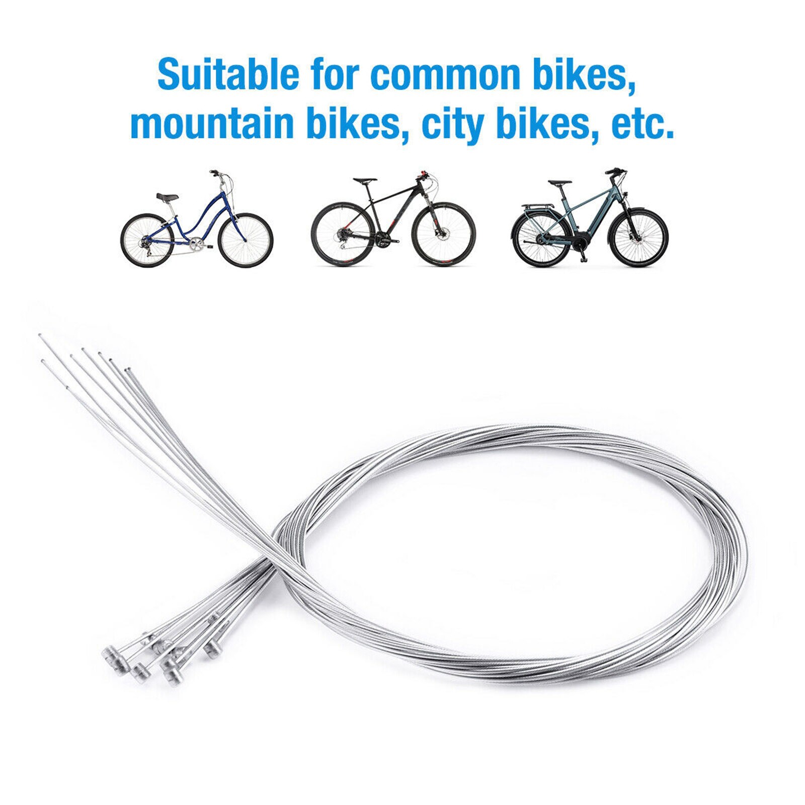 Bike Shifter Cable, 10 Pack Bicycle Gear Shift Cables Set for Most Kinds of Bikes, Steel