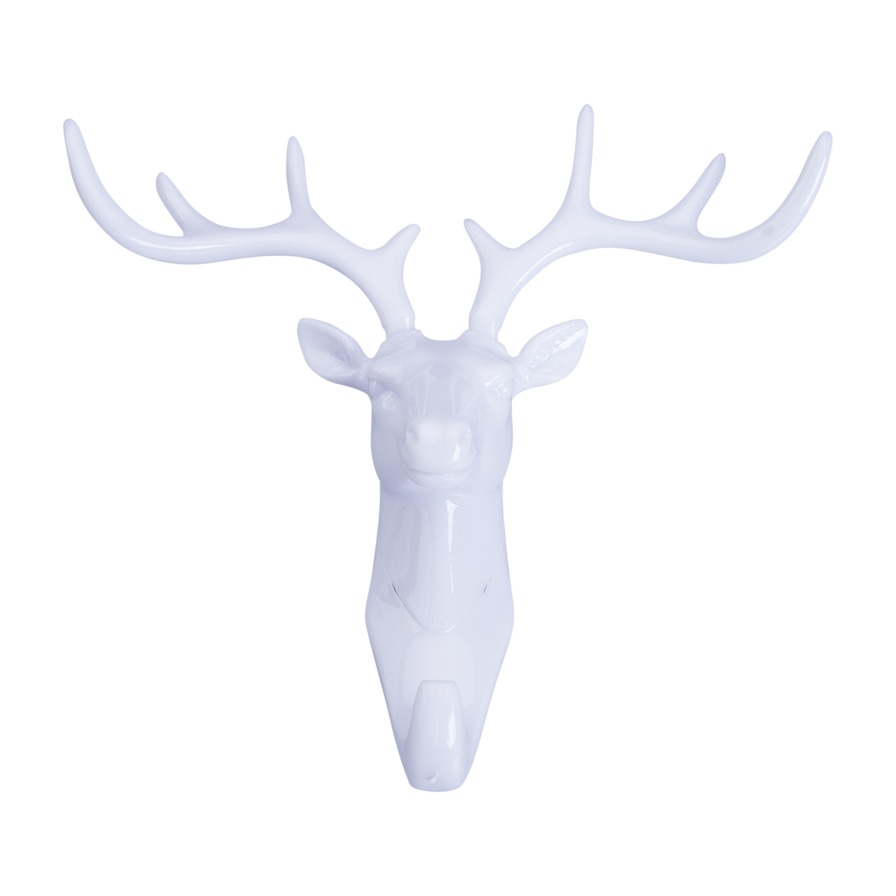 1 xfashion animal hjort stag huvud krok vägg hängare rack hållare plast heminredning: Vit