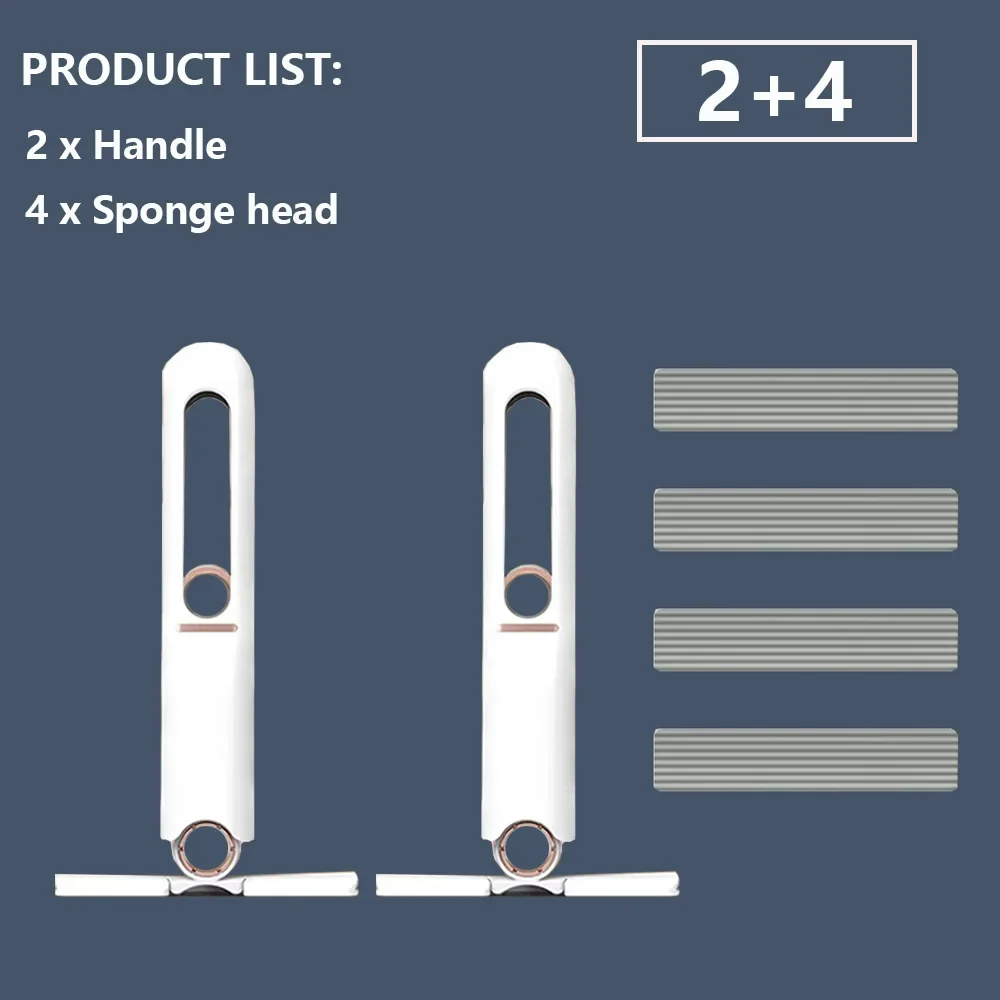 2-24 Stuks Mini Mop Krachtige Squeeze Mini Mop Vouwen Met Zelfknijpen Vloer Keuken Wc Wassen Bureau raam Auto Schoon Gereedschap: MULTI