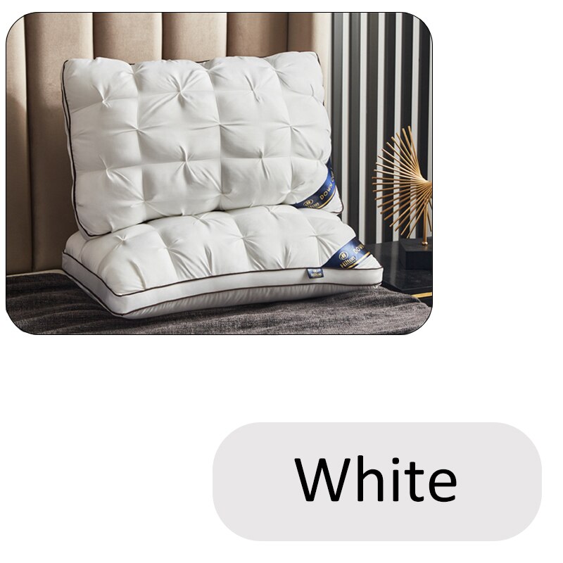 Große Kissen Kissen Hotel Fünf-stern Twisted Blume Kissen Einzel Kissen für Schlafzimmer für Schlaf 100% Baumwolle Abdeckung mit natürliche Fi: white / 1100g