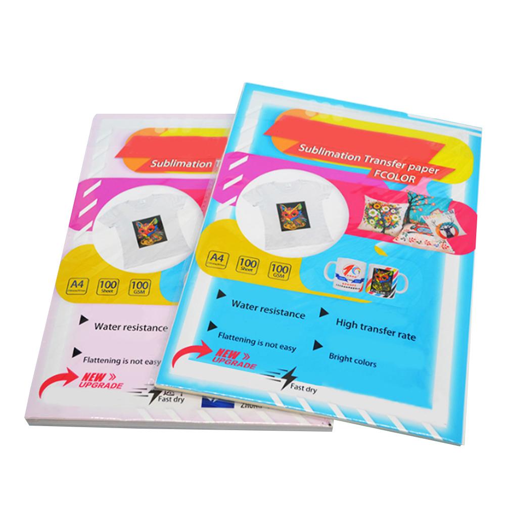 100PCS T-Shirt A4 Heat Transfer Paper Printing Paper Clear Inkjet Waterslide Decal Paper For Non-cotton Clothes T-shirt