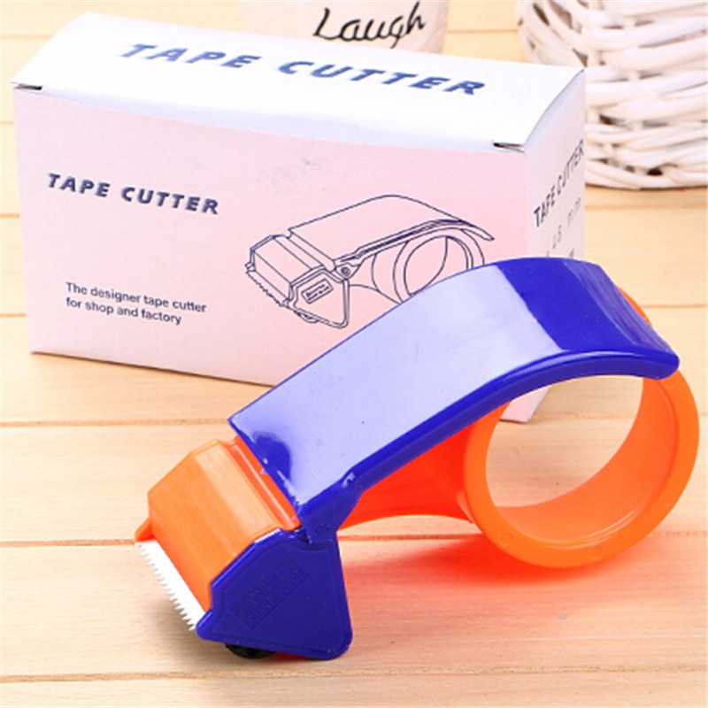Dispensador de cinta adhesiva transparente para uso escolar, soporte para cinta Washi, cortador de cinta azul, dispensador de envasado, suministros de oficina