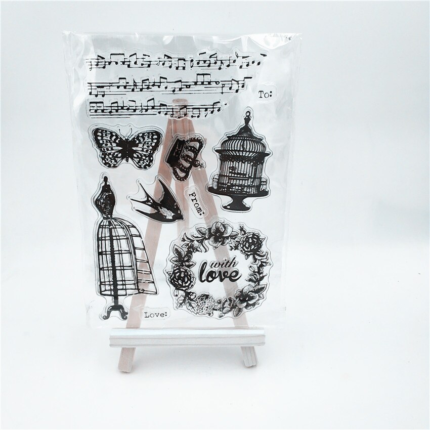 Butterfly bird cage Transparent Clear Stamps / Silicone Seals Roller Stamp for DIY scrapbooking photo album/Card Making