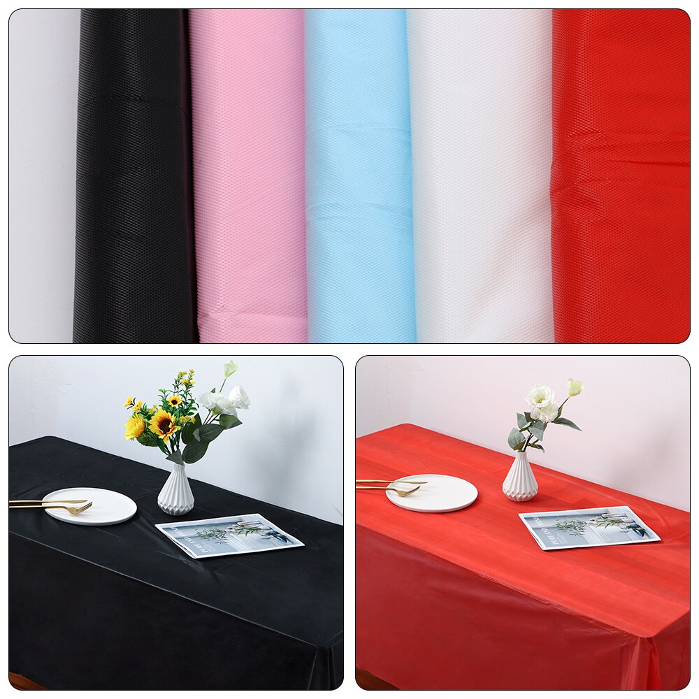 Disposable Plastic Tablecloth Rectangle covers Wipe Clean Party Decoration Wedding Supplies Large Home Decor Convenient