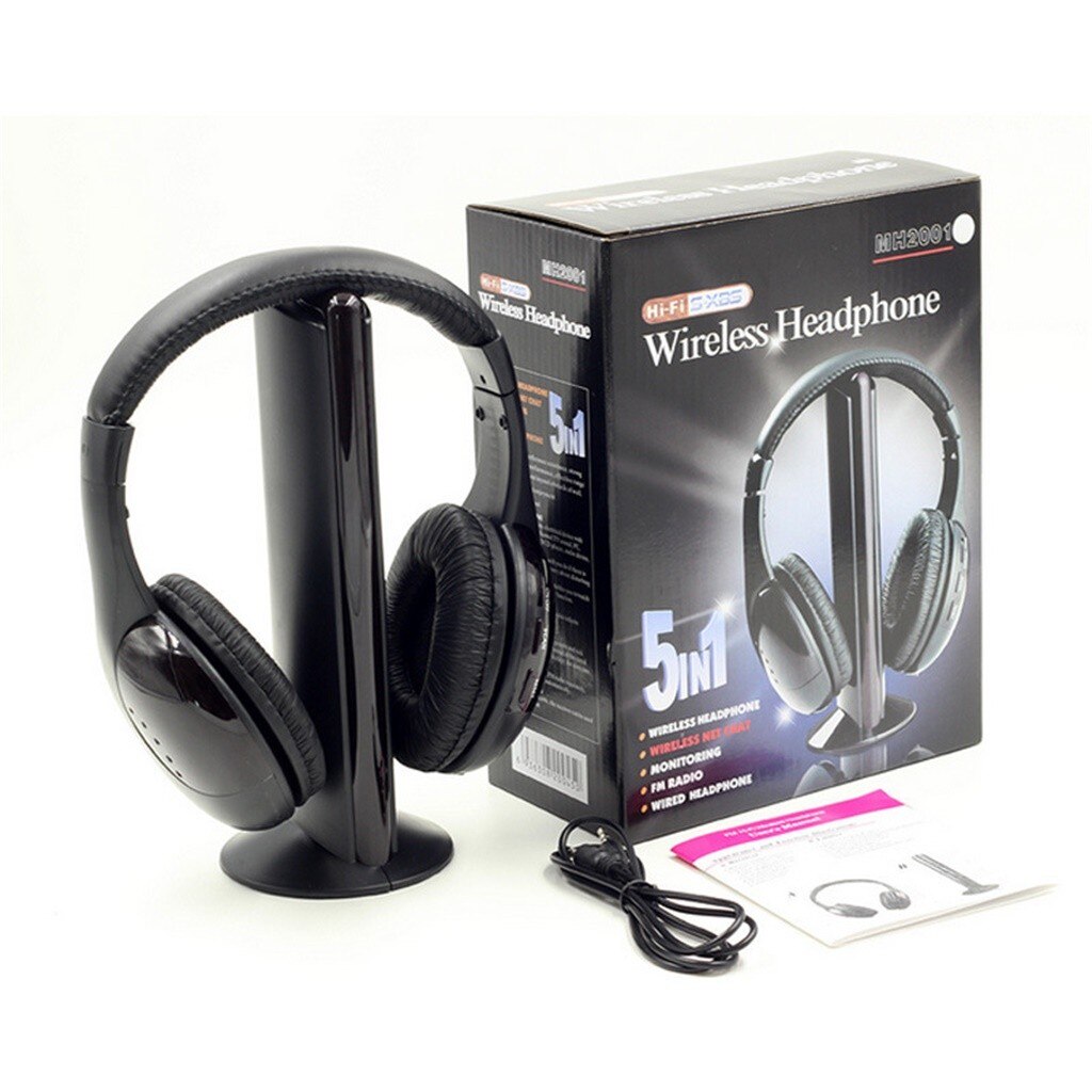 5 In 1 Headset Draadloze Hoofdtelefoon Draadloze Rf Mic Radio Headset High-Fidelity Geluid Draadloze Headset Voor MP3 MP4 pc Tv Dvd Cd