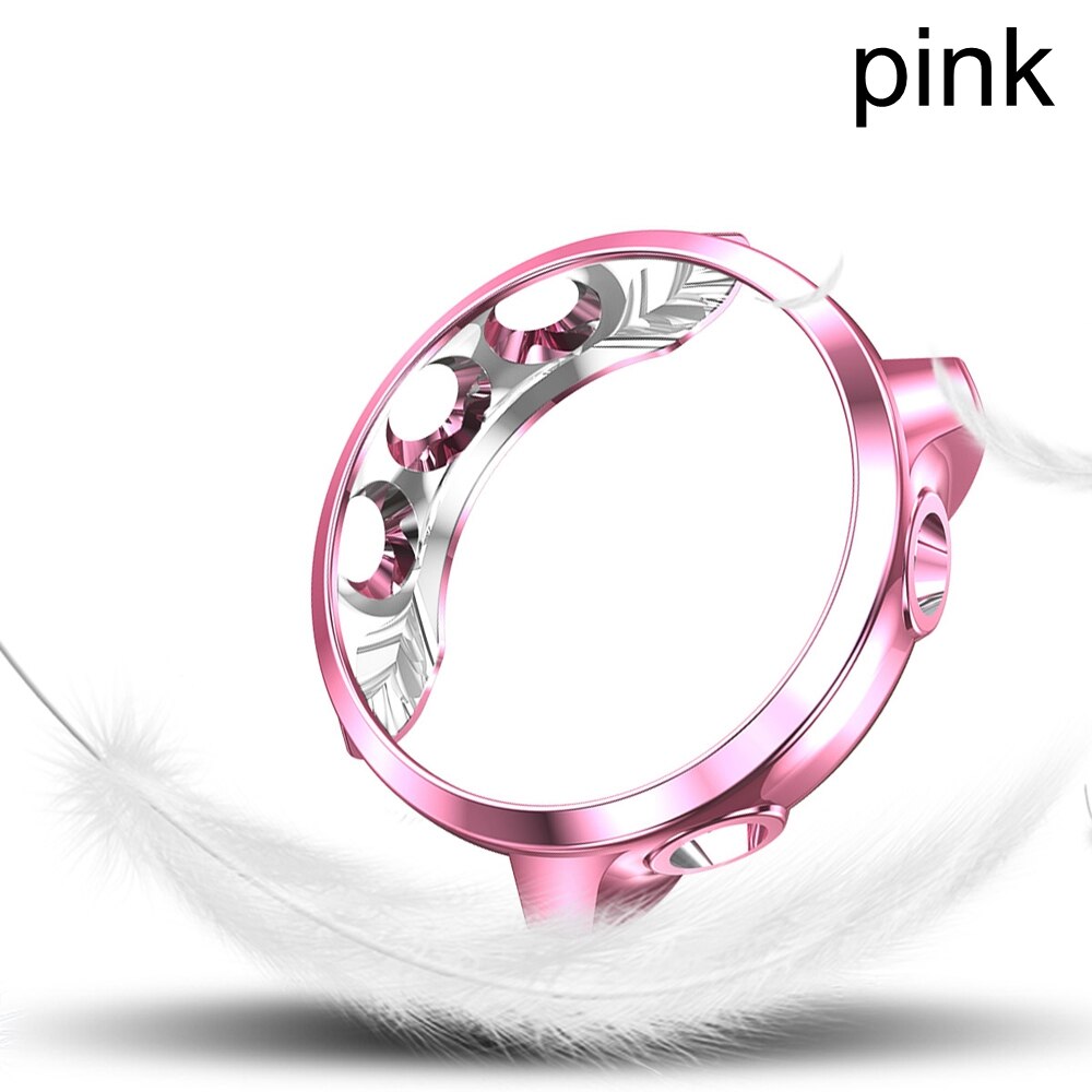 Ultra Slim Protector Case for Garmin Forerunner 245 245M Ultra Slim Soft Hollow out Watch Cover Protective Bumper Shell: Rose Pink