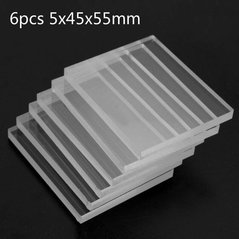 6pcs plexiglass transparent transparent plastic plate acrylic plate, transparent plexiglass plate 45x55mm