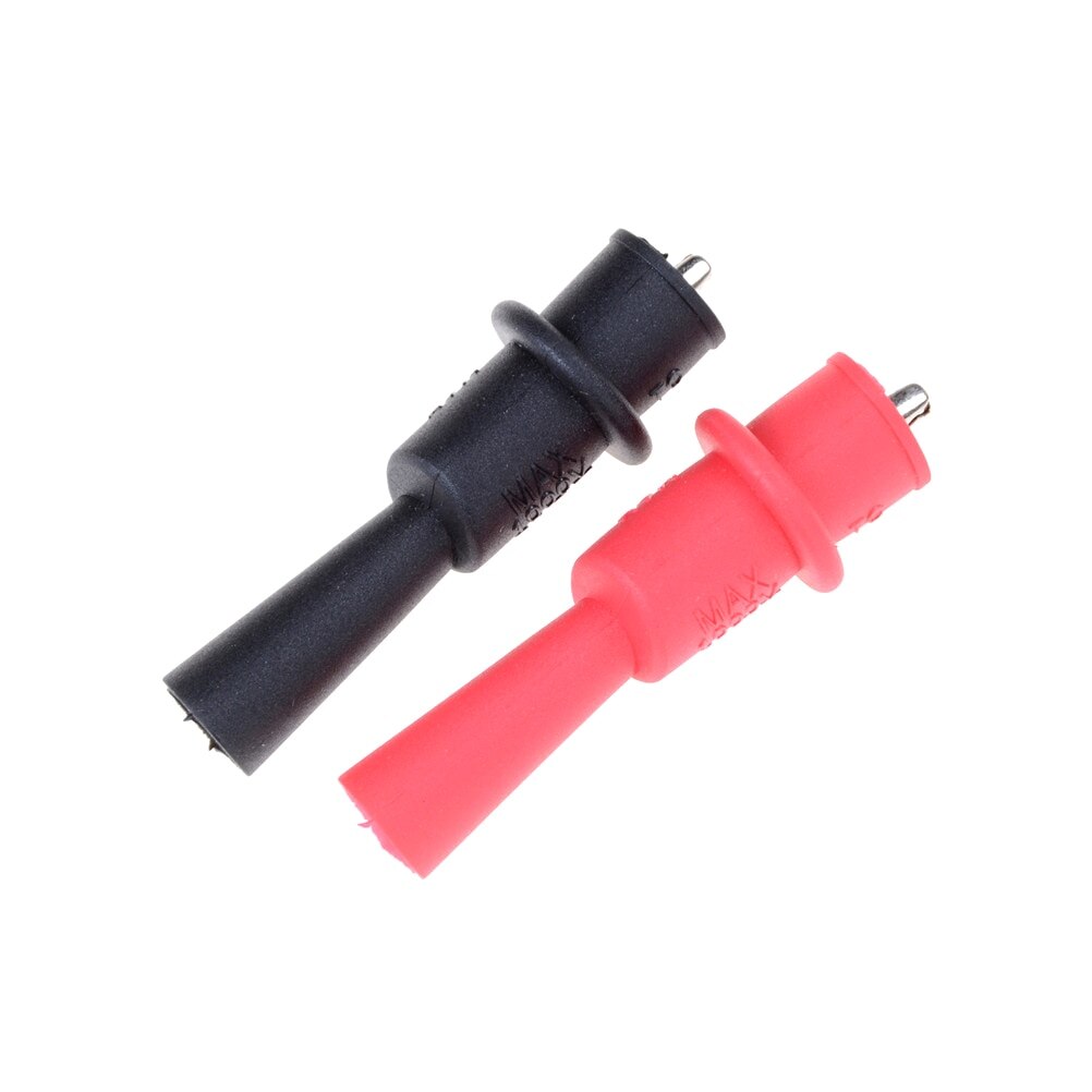 En  or 10 stk 55mm metal alligator klip krokodille elektrisk klemme til test sonde meter sort og rød med plast bagagerum