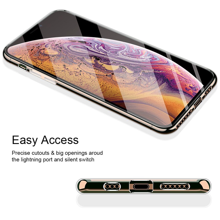 IQD Glas Case voor iphone 11 Pro Max Cover Transparant Beschermende voor iphone Xr Xs Max Telefoon Gevallen TPU Bumper glas Terug Clear