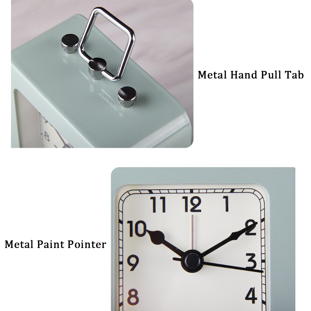 Mostrador digital quadrado, despertador de mesa com alça de metal, anel de relógio, alta transparente