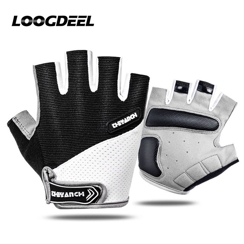 LOOGDEEL-guantes de silicona transpirables para Fitness, mancuernas para gimnasio, levantamiento de pesas, Fitness, culturismo: Black / M