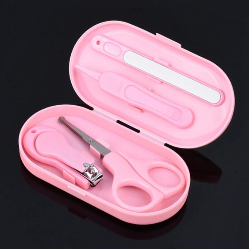 1 Set 4 Stuks Kind Schaar Praktische Baby Nagelknipper Trimmer Dagelijks Baby Manicure Kit Care: Roze