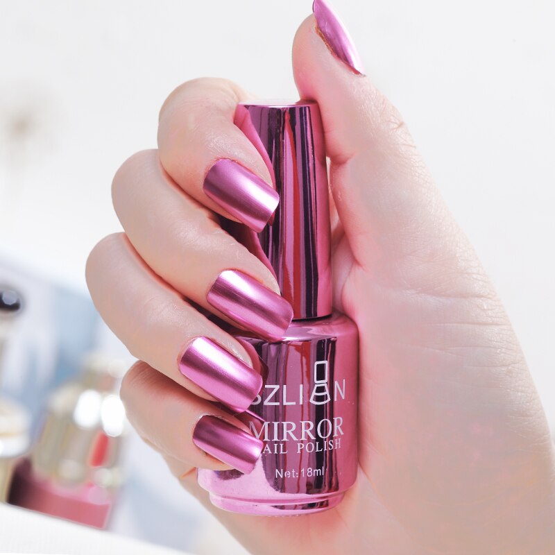 12ColorFashion Spiegel Nagellack Silber Lila Rose Gold Farbe 6ML Langlebige Nagellack Mädchen Nette Nagel dekoration ToolTSLM2