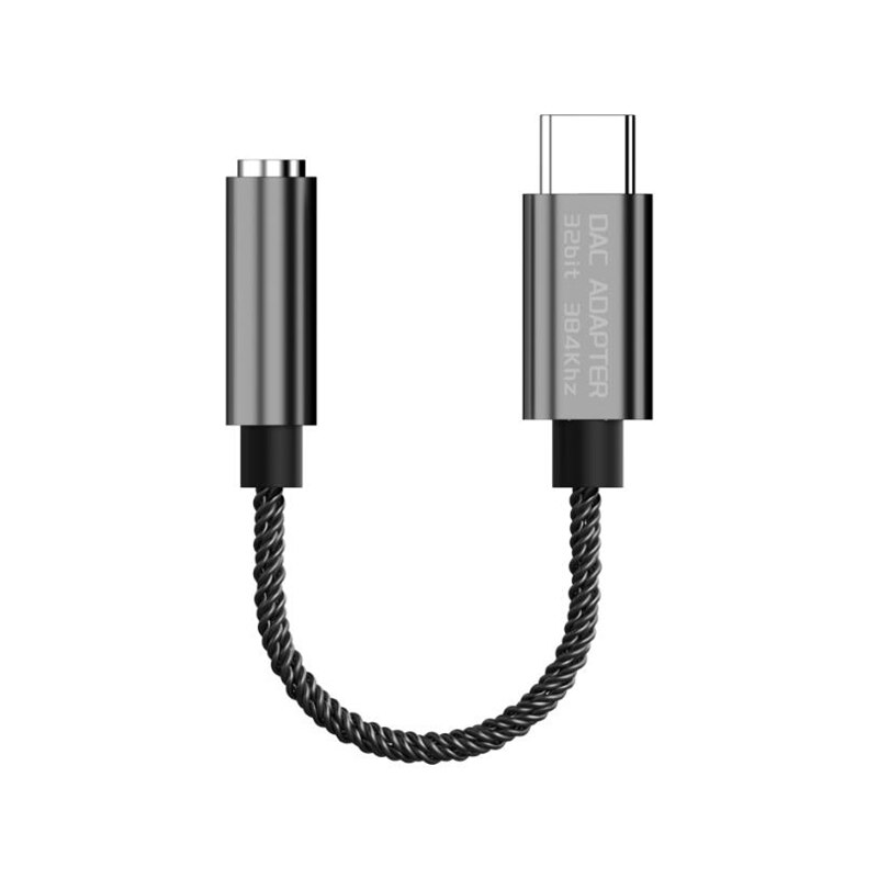 Alc 5686 usb type-c  to 3.5mm dac hoofdtelefoonversterker 16-32 ohm 125db pcm 32b/384 khz digitale decoder audioadapter: Zilver