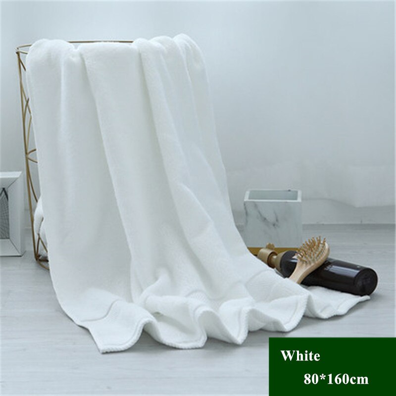 Large Bath Towels For Adults 80*160 cm 850g 100% Cotton Luxury Beach Towel Bathroom Sauna Cover Sheet Towel: White2