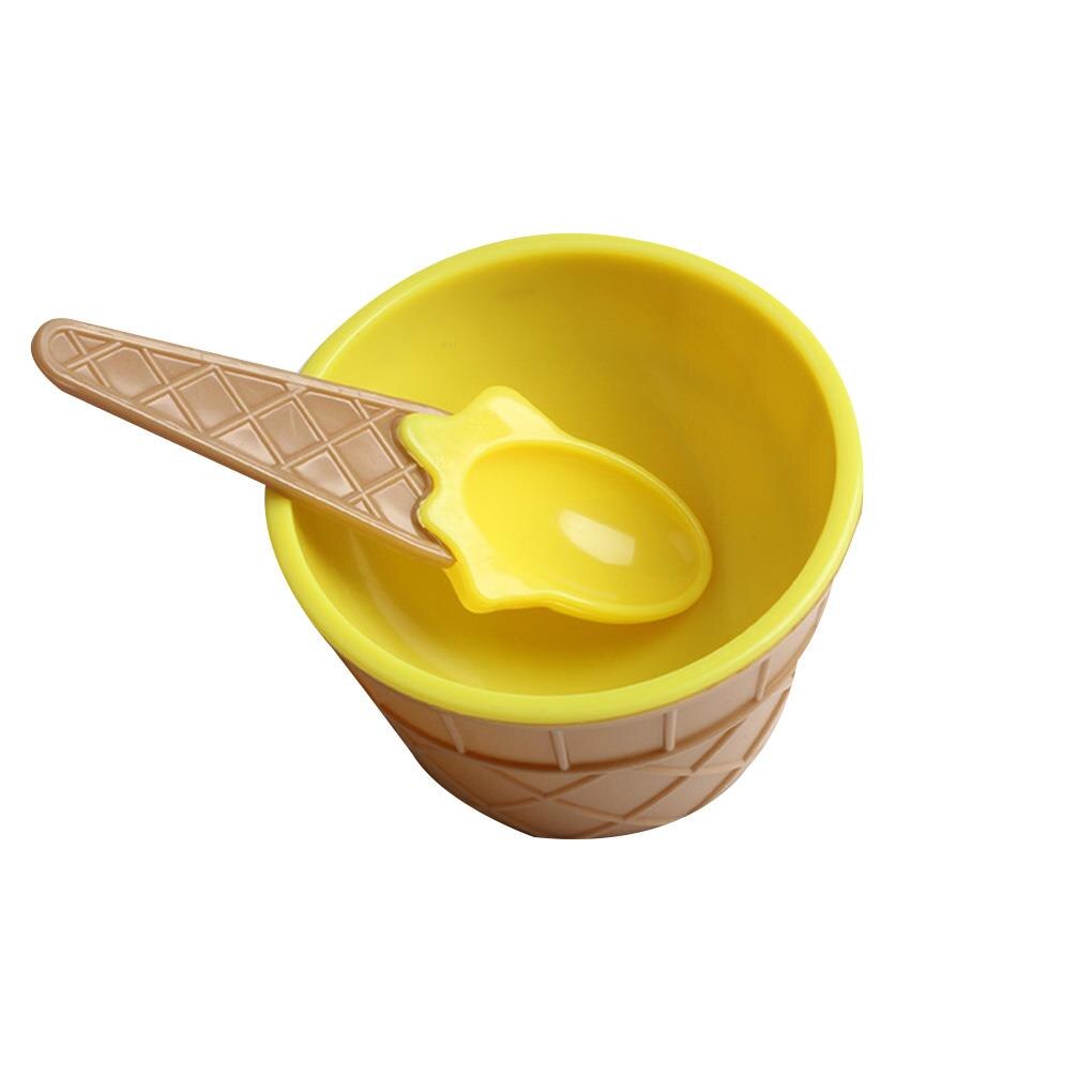 1Set Kids Ice Cream Bowl Spoon Set Durable Children Lovely Dessert Bowl DIY Ice Cream Tools icecream bowl+spoon: NO.1