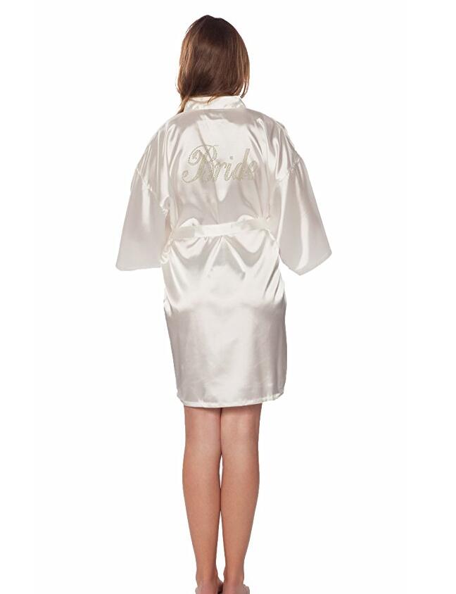 Camisola feminina branca, vestido de noiva ou robe para casamento, roupa de dormir: S / Bege