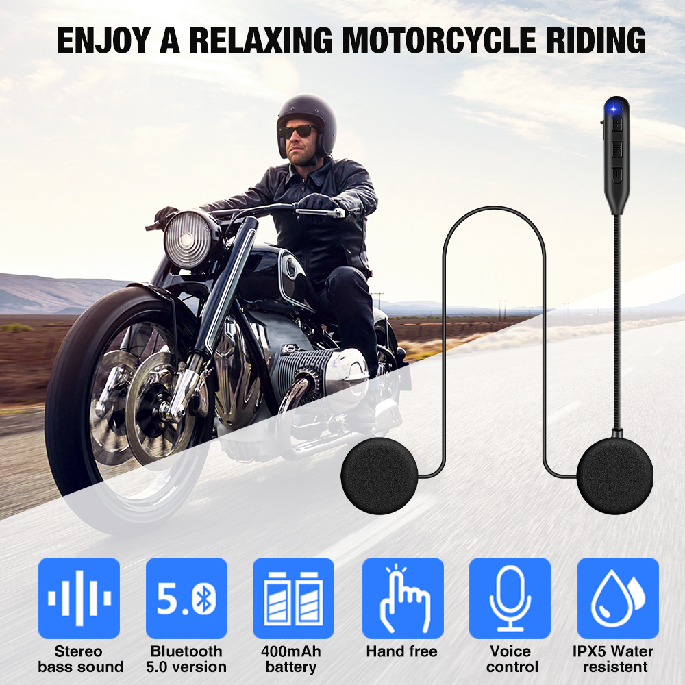 Fodsports HM-1 Motorcycle Helmet Bluetooth 5.0 Headset Noise Reduction HIFI Headphone Microphone Compatible M1s Pro Intercom