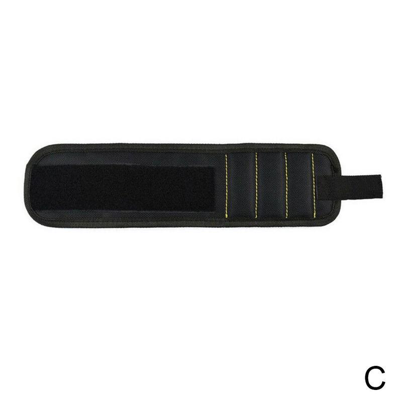 Polyester Magnetic Wristband Strong Magnets Portable Tool Holder Bag Screws Electrician Belt Drill Tool Bag Repair L0G5: Black 6 magnetic