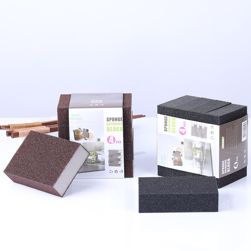 1/4pcs Home Cleaning Sponge Portable Dishwashing Scouring Sponge Tools Emery Magic Sponge For Washing Cleaner Kitchen